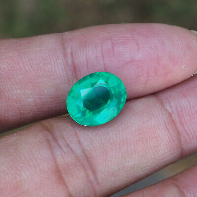 6.97ct/12.3x10.2x7.5mm.green Emerald Doublet Oval Cut Gemstone Rare Aaa+++