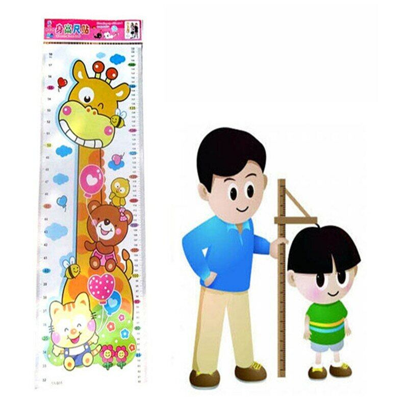 Children Giraffe Animal Cartoon Height Chart Wall Sticker Growth Measure Cute