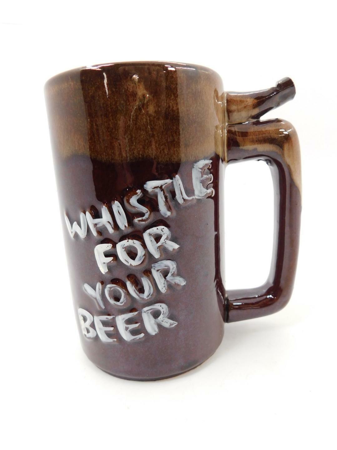 Vintage Wet Your Whistle / Whistle for Your Beer Ceramic Mug  #R-2-1-05